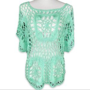 Maurices Sea Green Crochet Knit Top